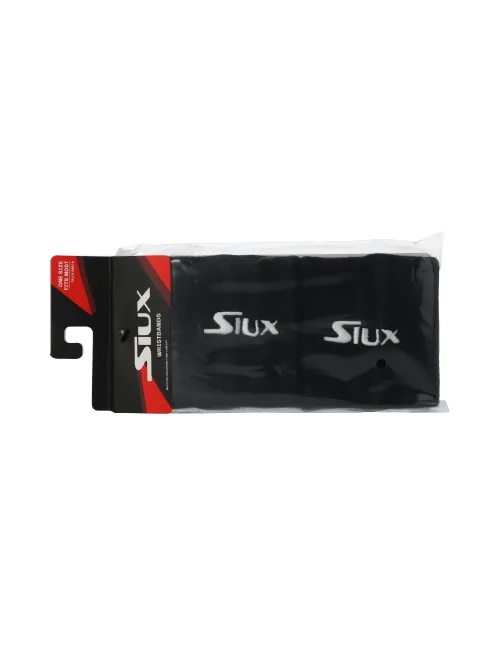 Pack 2 Muñequeras Club Siux Negro | Ofertas de pádel